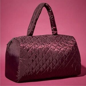 DSW Burgundy/Deep Purple Quilted Weekender Duffle Bag